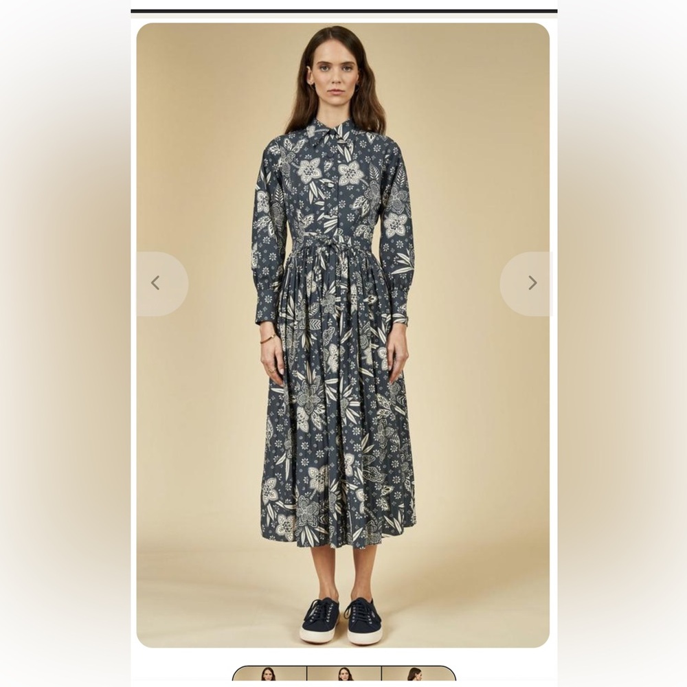 Hunter Bell Navy Floral Long Sleeve Dress